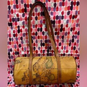 Alviero Martini 1A Classe Map/Geo Print Cylinder Bag